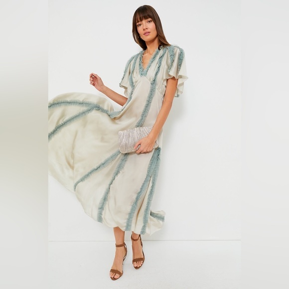 THE GREAT. Dresses & Skirts - The GREAT Silver with Icy Blue The Dancehall Dress